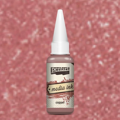 Pentart Media ink, vopsea cerneală , 20 ml - cupru metalic