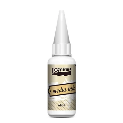 Pentart Media ink, vopsea cerneală , 20 ml - alb