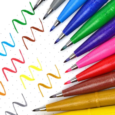 Pentel Brush Sign Pen marker pensulă , SES15C-F, portocaliu