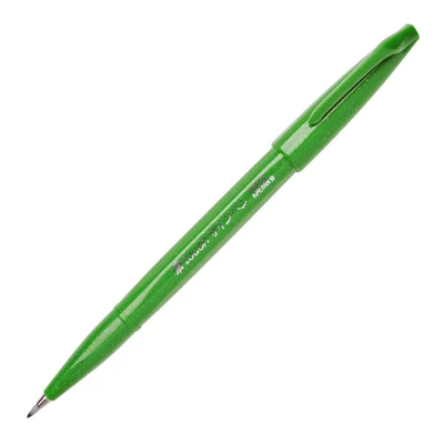 Pentel Brush Sign Pen marker pensulă , SES15C-D, verde