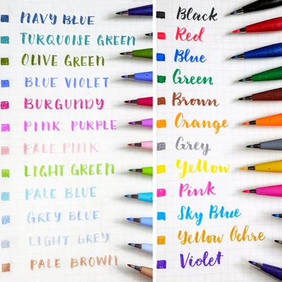 Pentel Brush Sign Pen marker pensulă  - culori diverse