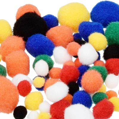 Pompon, 10-15-20-25 mm, 40 buc - in diverse culori