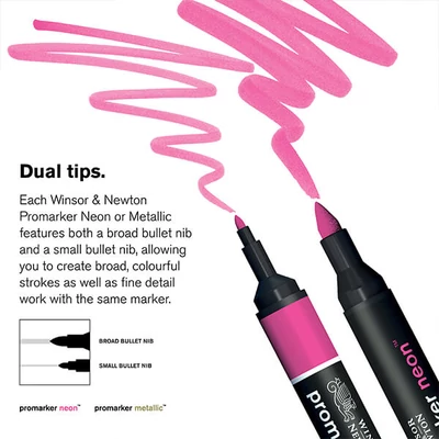 ProMarker Set markere cu două vârfuri- 6 buc, neon