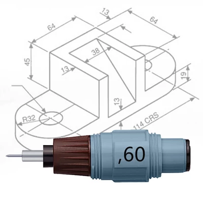 Rotring Isograph peniță stilou tubular - 0,60 mm