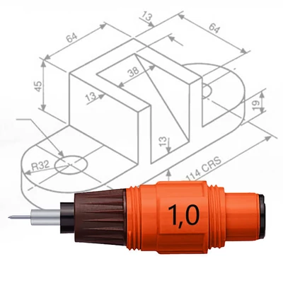 Rotring Isograph peniță stilou tubular - 1,00 mm