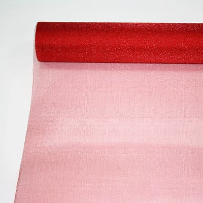 Piesă centrală de masă  din organza, 23,5 cm, 10 metri - 001, roșu
