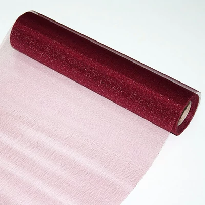 Piesa centrala din organza, 23,5 cm, 10 metri - 005, visiniu