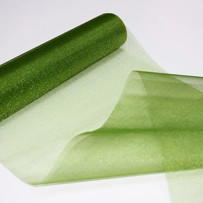 Piesa centrala din organza, 23,5 cm, 10 metri - 047, verde muschi inchis