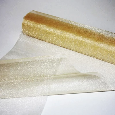 Piesă centrală de masă  din organza, 23,5 cm, 10 metri - 076, ecru