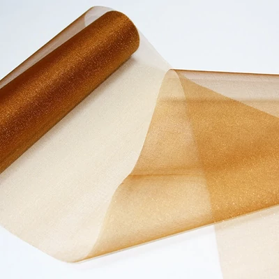 Piesă centrală de masă  din organza, 23,5 cm, 10 metri - 095, bronz