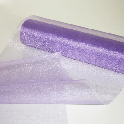 Piesă centrală de masă  din organza, 23,5 cm, 10 metri - 110, violet deschis