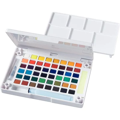 Set de Culori acuarelă  matasoasa Sakura Koi, 48 buc + pensula pentru rezervor de apa