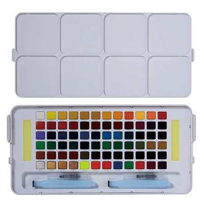 Set culori acuarelă Sakura Koi, 72 buc în recipiente + pensulă cu  rezervor de apa
