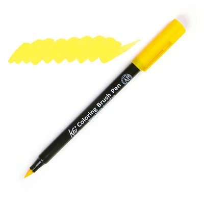 Sakura Koi Brush Pen marker tip pensulă  - 3, yellow