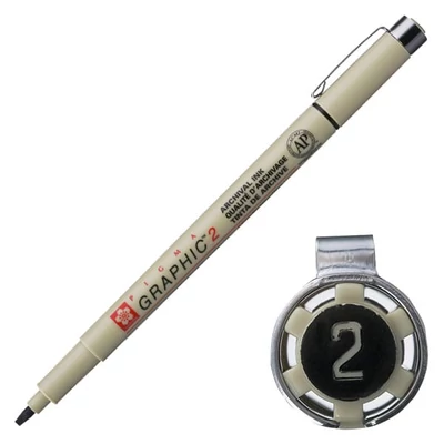Sakura Pigma Graphic 2 marker, 2 mm - negru
