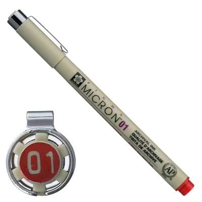 Sakura Pigma Micron 01 stilou pentru desen tehnic, 0,25 mm - roșu