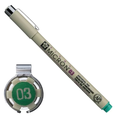 Sakura Pigma Micron 03 stilou pentru desen tehnic, 0,35 mm - verde