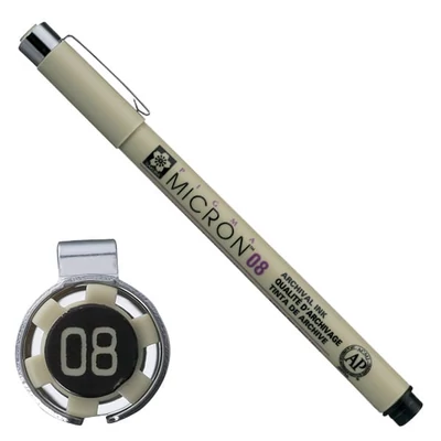 Sakura Pigma Micron 08 stilou pentru desen tehnic, 0,5 mm - negru