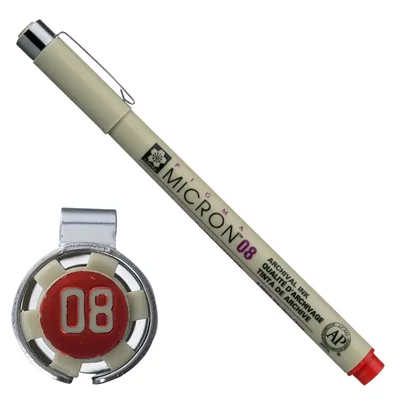 Sakura Pigma Micron 08 stilou pentru desen tehnic, 0,5 mm - roșu