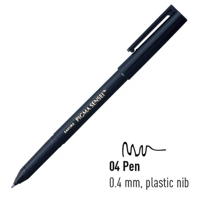 Sakura Pigma Sensei 04 liner, negru - 0,4 mm