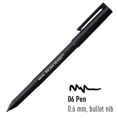 Sakura Pigma Sensei 06 marker, negru - 0,6 mm
