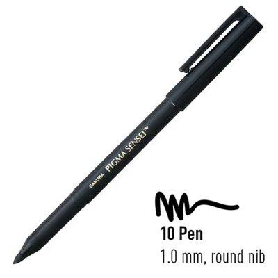 Sakura Pigma Sensei 10 marker, negru - 1 mm
