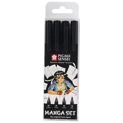 Sakura Pigma Sensei rajz- és markerîn set - 4 buc, Manga set