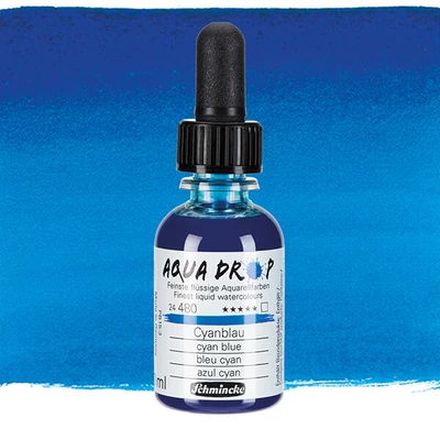 Culori acuarelă lichid Schmincke Aqua Drop, 30 ml - 480, cyan blue