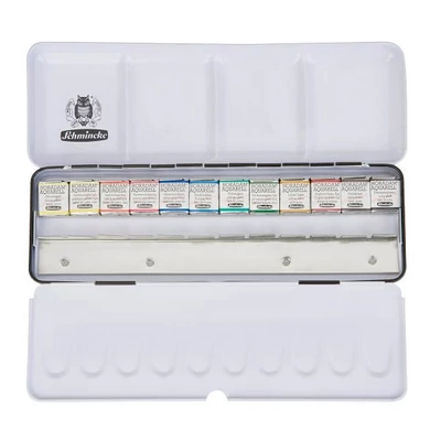 Set culori acuarelă Schmincke Horadam  - 12x în recipient de 1/2 