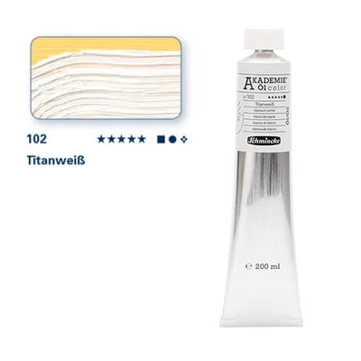 Schmincke Akademie Culori ulei, 200 ml - 102, titanium white