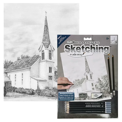 Set desen schițe și grafică cu instrumente, 22x30 cm - Biserica