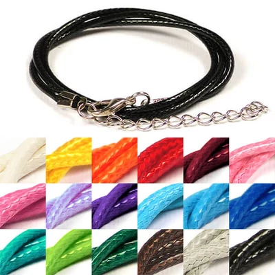 Colier imitație piele cu armătură, 2 mm - în diverse culori