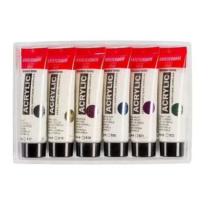 Talens Amsterdam set vopsea acrilică - 6x20 ml, culori sidefate