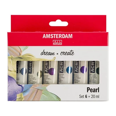 Talens Amsterdam set vopsea acrilică - 6x20 ml, culori sidefate