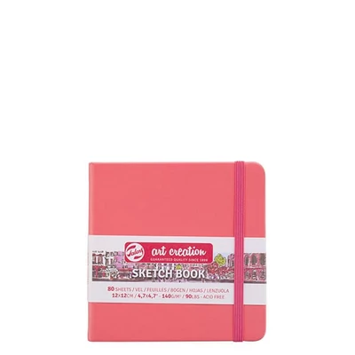 Caiet de desen și schițe Talens Art Creation Sketch Book,  140 g, 80 coli - 12x12 cm, coral