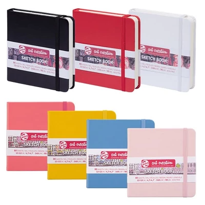 Caiet de desen și schițe Talens Art Creation Sketch Book,  140 g, 80 coli, 12x12 cm - în diverse culori