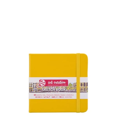 Caiet de desen și schițe Talens Art Creation Sketch Book,  140 g, 80 coli - 12x12 cm, galben auriu