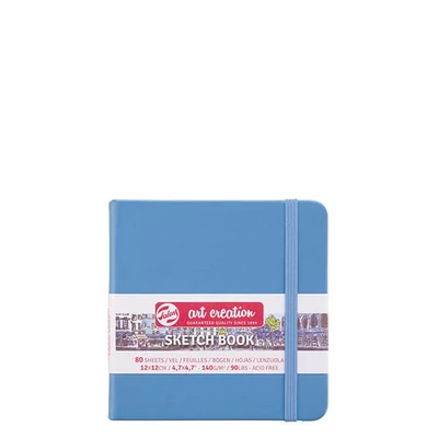 Caiet de desen și schițe Talens Art Creation Sketch Book,  140 g, 80 coli - 12x12 cm, albastru deschis