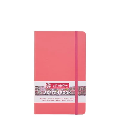 Caiet de desen și schițe Talens Art Creation Sketch Book,  140 g, 80 coli - 13x21 cm, coral