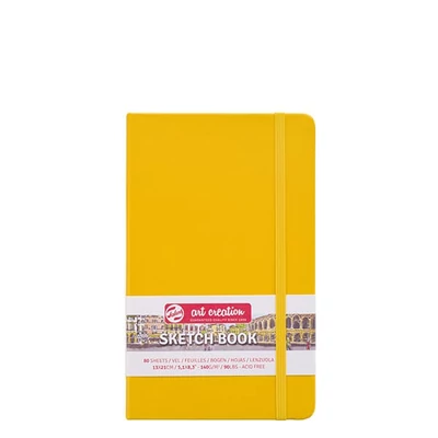 Caiet de desen și schițe Talens Art Creation Sketch Book,  140 g, 80 coli - 13x21 cm, galben auriu