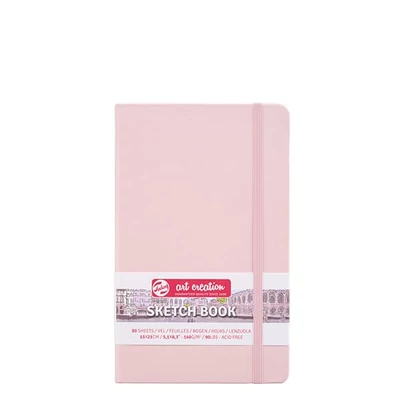 Caiet de desen și schițe Talens Art Creation Sketch Book,  140 g, 80 coli - 13x21 cm, roz pastel