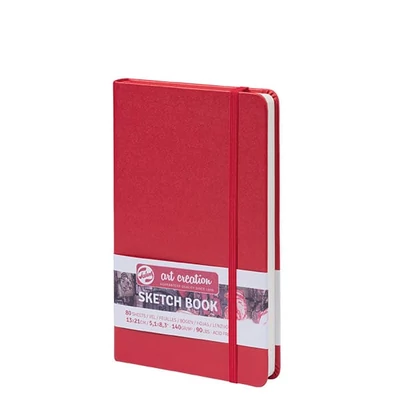 Caiet de desen și schițe Talens Art Creation Sketch Book,  140 g, 80 coli - 13x21 cm, roșu