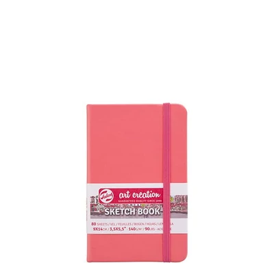 Caiet de desen și schițe Talens Art Creation Sketch Book,  140 g, 80 coli - 9x14 cm, coral