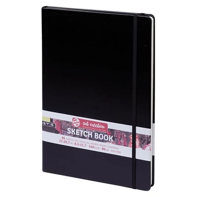 Caiet de desen și schițe Talens Art Creation Sketch Book,  140 g, 80 coli  - A4, negru