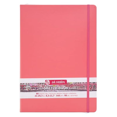 Caiet de desen și schițe Talens Art Creation Sketch Book,  140 g, 80 coli  - A4, coral