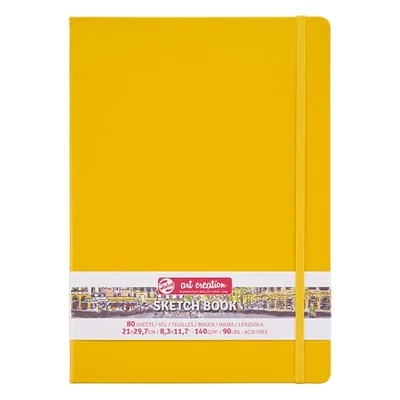 Caiet de desen și schițe Talens Art Creation Sketch Book,  140 g, 80 coli  - A4, galben auriu