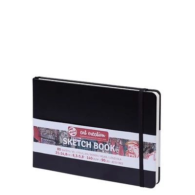 Caiet de desen și schițe Talens Art Creation Sketch Book,  140 g, 80 coli  - A5 peisaj, negru