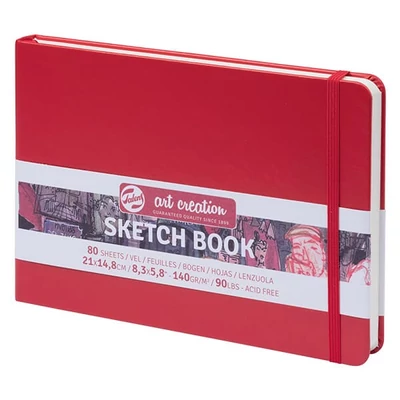 Caiet de desen și schițe Talens Art Creation Sketch Book,  140 g, 80 coli  - A5 peisaj, roșu