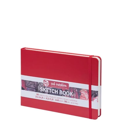 Caiet de desen și schițe Talens Art Creation Sketch Book,  140 g, 80 coli  - A5 peisaj, roșu