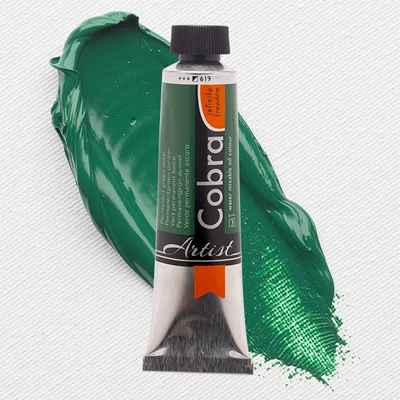 Talens Cobra Culori ulei solubile în apă, 40 ml - 619, permanent green deep
